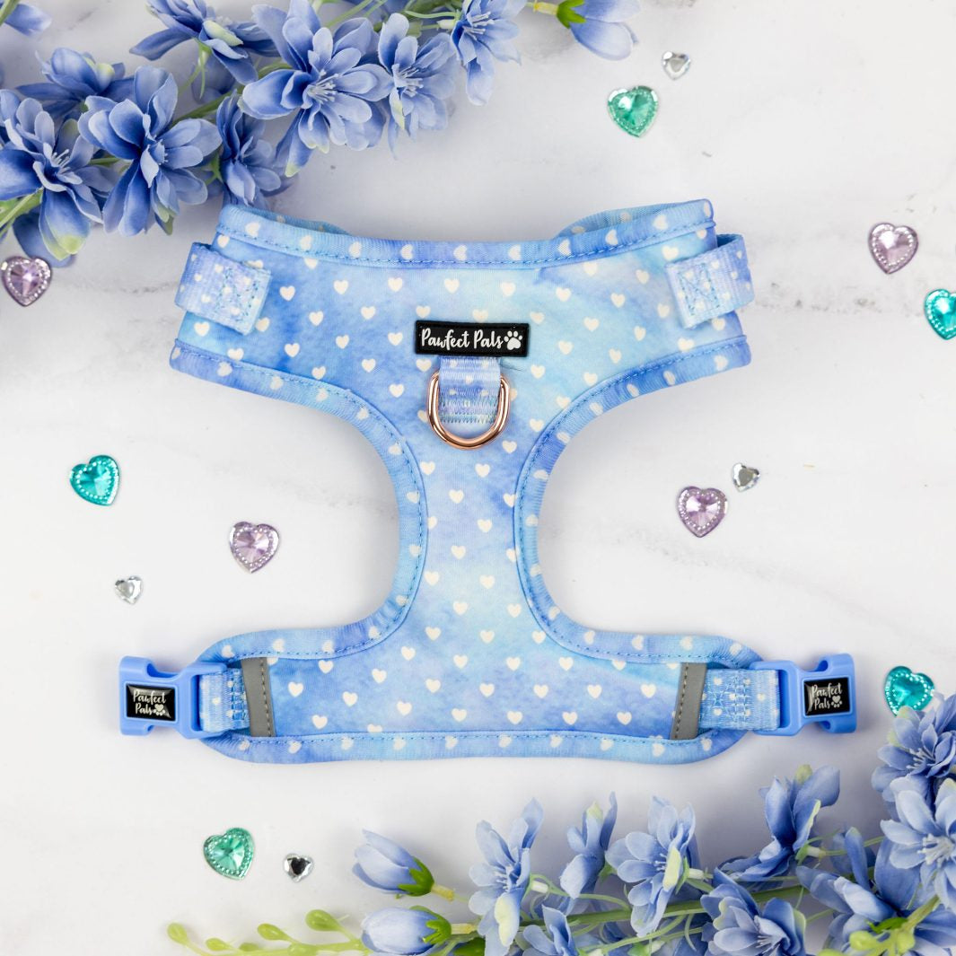 Once Upon a Flower - Hearts no-pull adjustable dog harness.