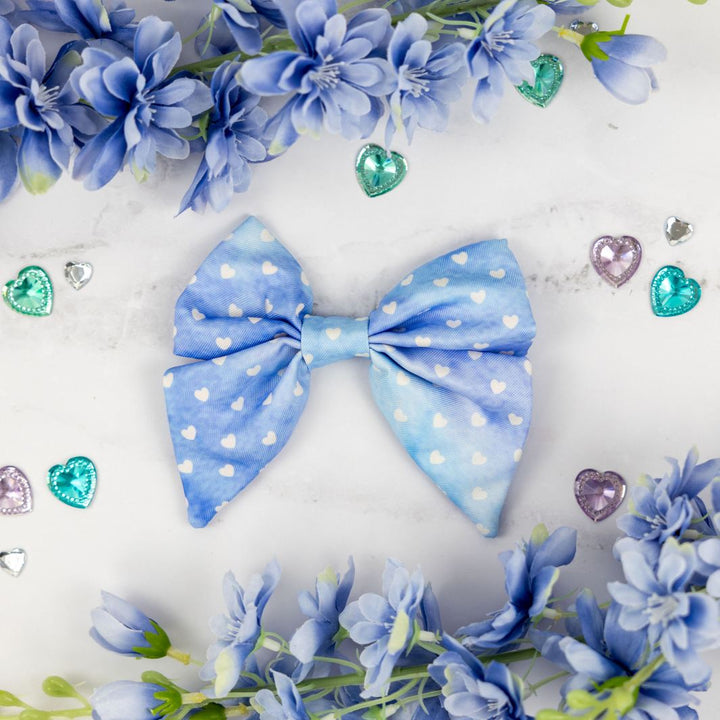 Once Upon a Flower - Hearts sailor dog bow tie.